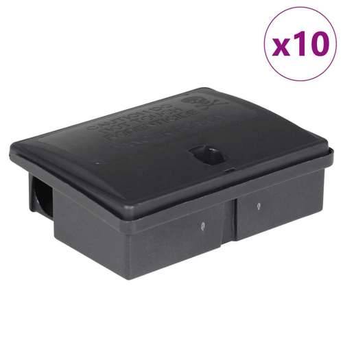 Zamke za miševe 10 kom crne 13x10x4 cm - 10 Cijena