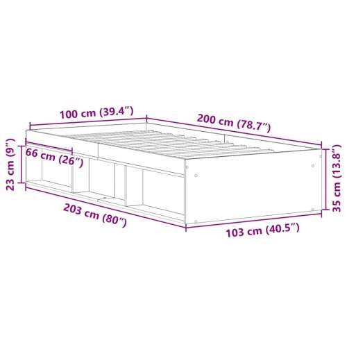 Okvir kreveta bez madraca boja hrasta artisan 100x200 cm - hrast artisan 100 x 200 cm Cijena