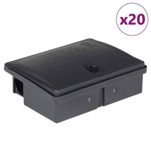Zamke za miševe 20 kom crne 13x10x4 cm - 20 Cijena