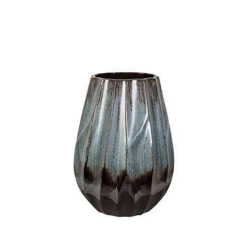 Vaza Romimex Plava Crna Plava/Crna Keramika 23 x 28 x 23 cm Cijena
