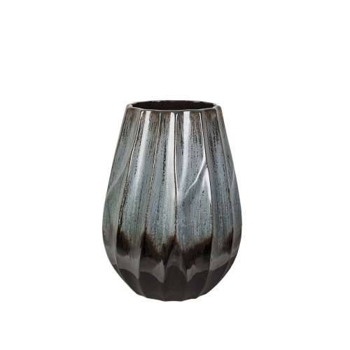 Vaza Romimex Plava Crna Plava/Crna Keramika 23 x 28 x 23 cm Cijena
