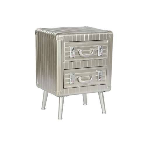 Noćni ormarić Home ESPRIT Srebrna Metal Drvo MDF 46 x 39 x 63 cm Cijena