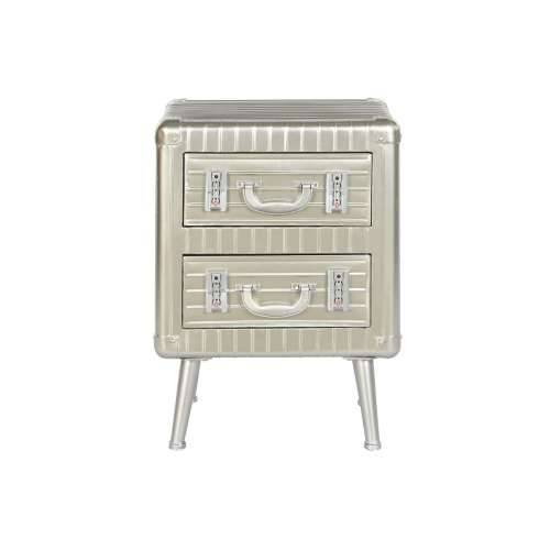 Noćni ormarić Home ESPRIT Srebrna Metal Drvo MDF 46 x 39 x 63 cm Cijena