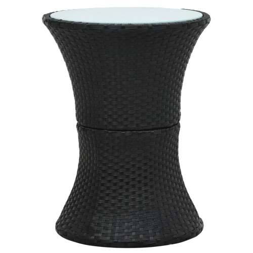 Vrtni bočni stolić u obliku bubnja crni od poliratana Cijena