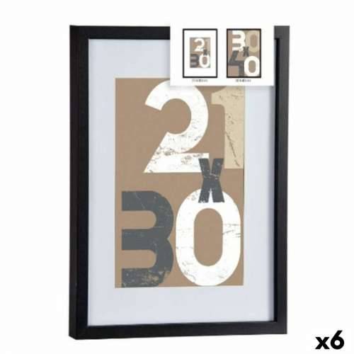 Ramă foto de Perete Crna Staklo Drvo MDF 32,5 x 2,5 x 42,5 cm (6 kom.) Cijena