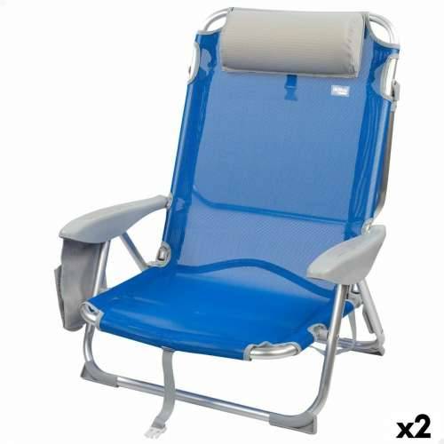 Sklopiva Stolica s Naslonom za Glavu Aktive Gomera Plava 51 x 76 x 45 cm (2 kom.) Cijena