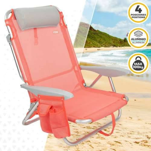 Sklopiva Stolica s Naslonom za Glavu Aktive Flamingo Koraljni 51 x 76 x 45 cm (2 kom.) Cijena