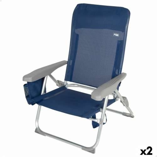 Stolica za za plažu Aktive Slim Sklopiv Mornarsko plava 47 x 87 x 58 cm (2 kom.) Cijena