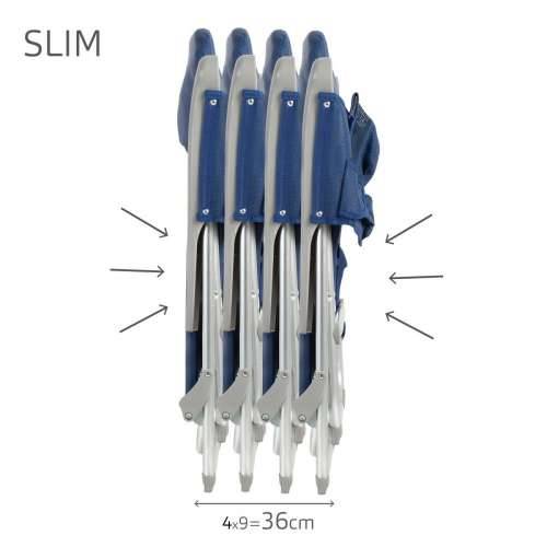 Stolica za za plažu Aktive Slim Sklopiv Mornarsko plava 47 x 87 x 58 cm (2 kom.) Cijena