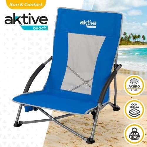 Stolica za za plažu Aktive Plava 50 x 67 x 51 cm (4 kom.) Cijena