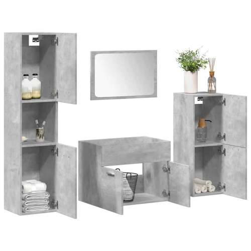 4-dijelni set kupaonskog namještaja siva boja betona drveni - Beton siva 60 x 38.5 x 46 cm 1 Cijena
