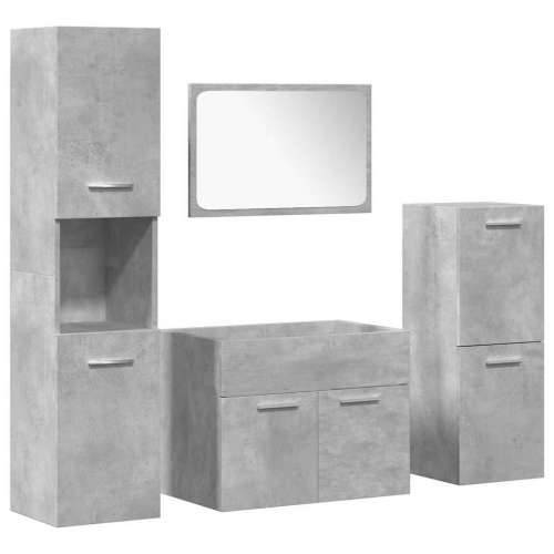 4-dijelni set kupaonskog namještaja siva boja betona drveni - Beton siva 60 x 38.5 x 46 cm 1 Cijena