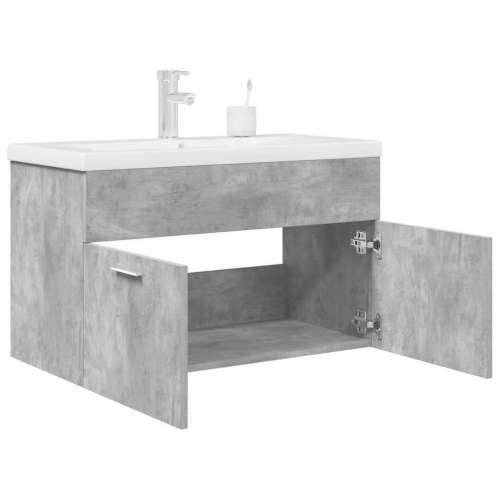 Kupaonski ormarić s ugrađenim Lavabo - Umivaonikom i slavinom - Beton siva 80 x 38.5 x 46 cm Sa slavinom 1 Cijena