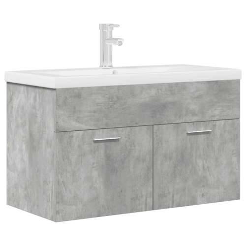 Kupaonski ormarić s ugrađenim Lavabo - Umivaonikom i slavinom - Beton siva 80 x 38.5 x 46 cm Sa slavinom 1 Cijena