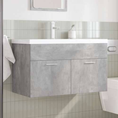 Kupaonski ormarić s ugrađenim Lavabo - Umivaonikom i slavinom - Beton siva 80 x 38.5 x 46 cm Sa slavinom 1 Cijena