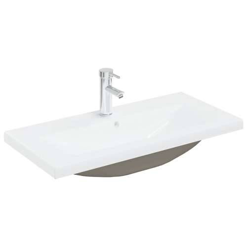 Kupaonski ormarić s ugrađenim Lavabo - Umivaonikom i slavinom - Beton siva 80 x 38.5 x 46 cm Sa slavinom 1 Cijena