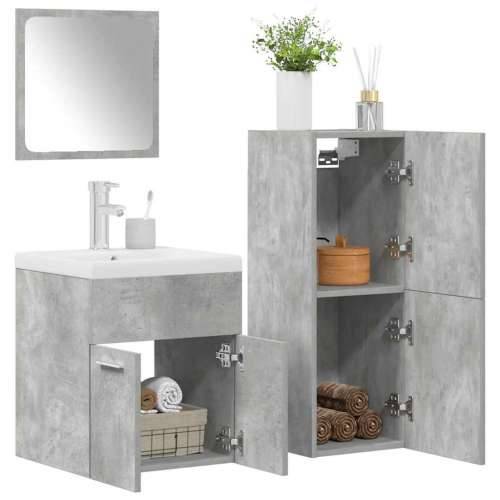4-dijelni set kupaonskog namještaja siva boja betona drveni - Beton siva 41 x 38.5 x 46 cm 4 Cijena