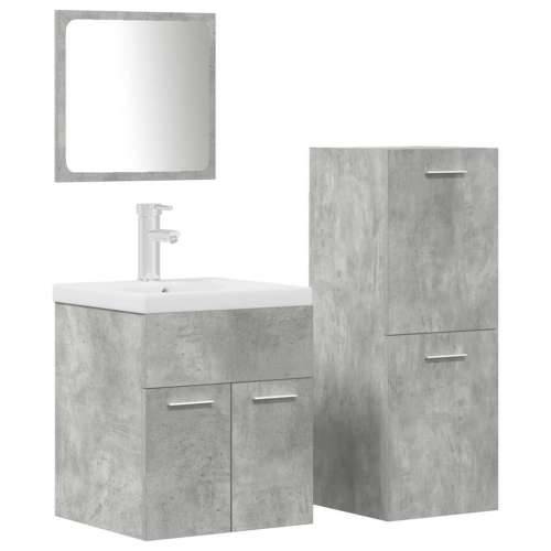 4-dijelni set kupaonskog namještaja siva boja betona drveni - Beton siva 41 x 38.5 x 46 cm 4 Cijena