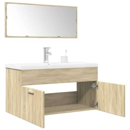 3-dijelni set kupaonskog namještaja boja hrasta sonome drveni - sonoma hrast 90 x 38.5 x 46 cm 1 Cijena
