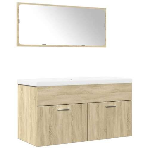 3-dijelni set kupaonskog namještaja boja hrasta sonome drveni - sonoma hrast 90 x 38.5 x 46 cm 1 Cijena