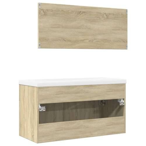3-dijelni set kupaonskog namještaja boja hrasta sonome drveni - sonoma hrast 90 x 38.5 x 46 cm 1 Cijena