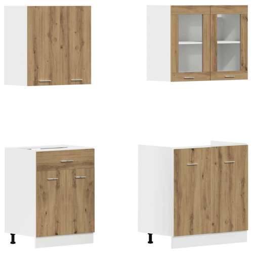 4-dijelni set kuhinjskih ormarića boja hrasta artisan drveni - artisian oak 1 Cijena