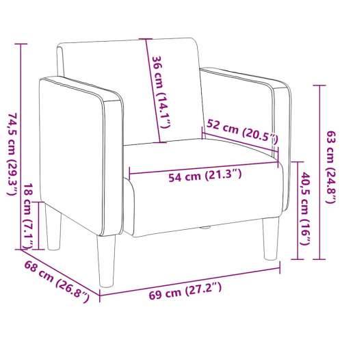 Sofa fotelja s naslonima za ruke tamno siva 54 cm - Tamno siva 1 Cijena