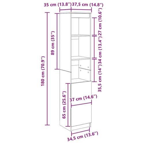 Visoka ploča staro drvo 37,5x35x180 cm konstruirano drvo - Staro drvo 1 37.5 cm Cijena