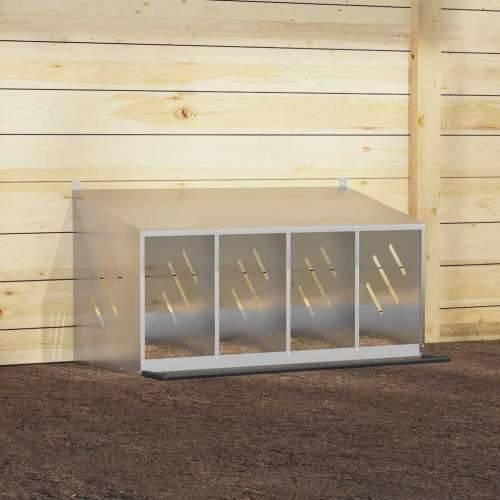 Kutija za gniježđenje za piliće s 4 odjeljka metala - Pocinčano srebro 106,5 x 64 x 59,5 cm Cijena
