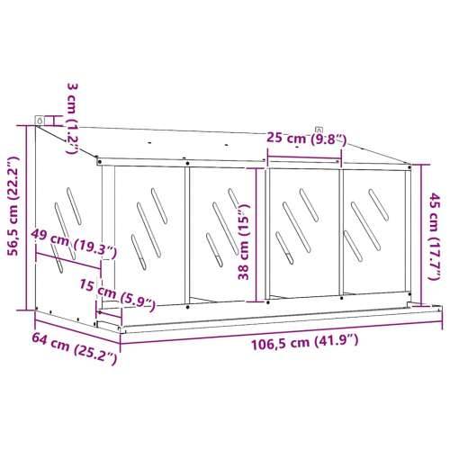 Kutija za gniježđenje za piliće s 4 odjeljka metala - Pocinčano srebro 106,5 x 64 x 59,5 cm Cijena