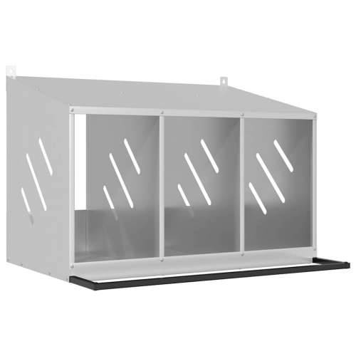 Kutija za gniježđenje za piliće s 3 odjeljka metala - Pocinčano srebro 80 x 64 x 59,5 cm Cijena