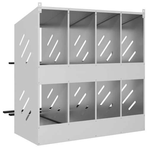 Kutija za gniježđenje za piliće s 8 odjeljka metala - Pocinčano srebro 106,5 x 79 x 109,5 cm Cijena