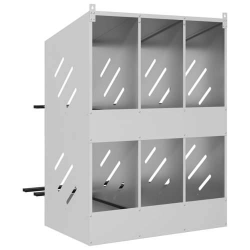 Kutija za gniježđenje za piliće s 6 odjeljka metala - Pocinčano srebro 80 x 79 x 109,5 cm Cijena
