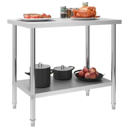 Kuhinjski radni stol 100 x 60 x 85 cm od nehrđajućeg čelika Cijena