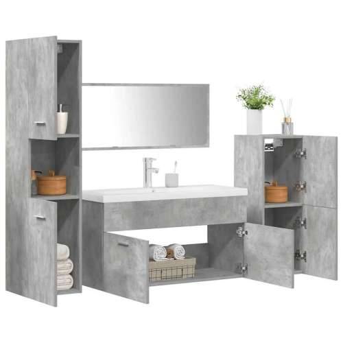 5-dijelni set kupaonskog namještaja siva boja betona drveni - Beton siva 90 x 38.5 x 46 cm 1 Cijena