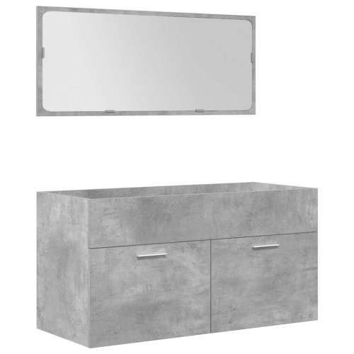5-dijelni set kupaonskog namještaja siva boja betona drveni - Beton siva 90 x 38.5 x 46 cm 1 Cijena