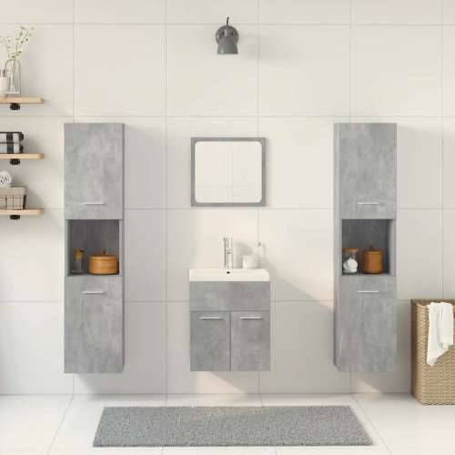 5-dijelni set kupaonskog namještaja siva boja betona drveni - Beton siva 30 x 30 x 130 cm 1 Cijena