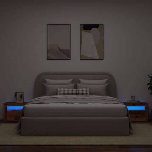 Noćni ormarići 2 kom s LED diodama staro drvo 60x35x40 cm - Staro drvo 2 Cijena