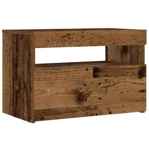 Noćni ormarić s LED svjetlima staro drvo 60x35x40 cm - Staro drvo 1 Cijena