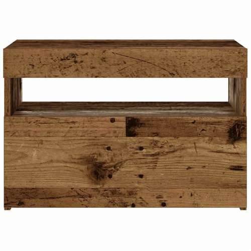 Noćni ormarić s LED svjetlima staro drvo 60x35x40 cm - Staro drvo 1 Cijena