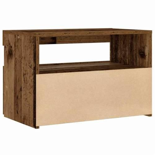 Noćni ormarić s LED svjetlima staro drvo 60x35x40 cm - Staro drvo 1 Cijena