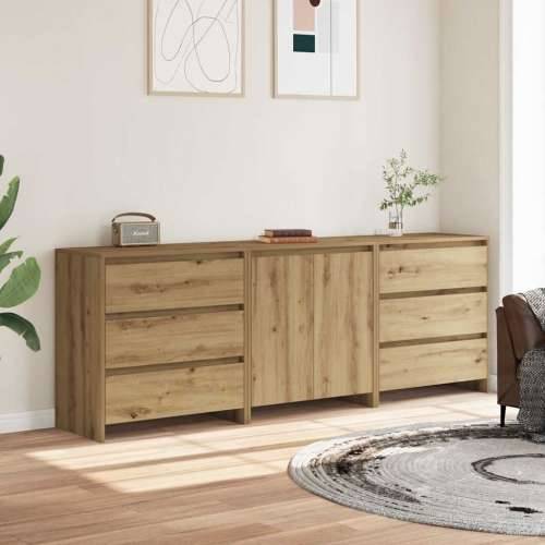 3-dijelni komoda boja hrast artisan konstruirano drvo - hrast artisan 3 Cijena