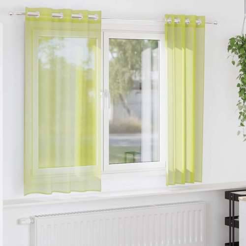 Voile zavjese s ušicama 2 kom jabučno zelena 140x140 cm - Jabukova zelena 140 x 140 cm 1 s ušicama Cijena