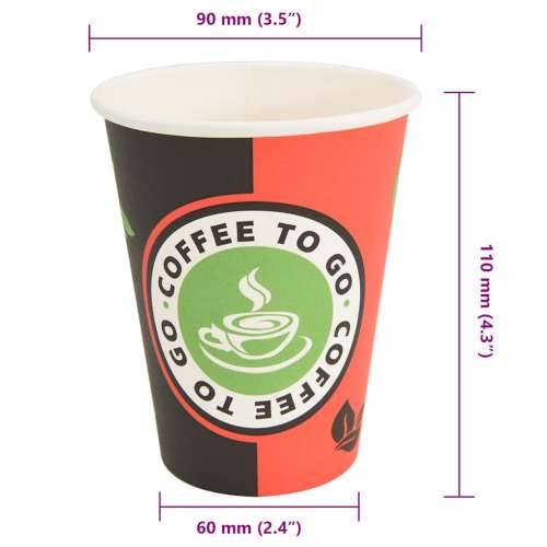 Papirnate šalice za kavu 1000 kom 12 oz 300 ml crvene i crne - 1 300 ml Cijena