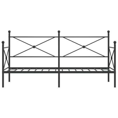 Dnevni krevet bez madraca crni 75x190 cm čelik - Crna 75 x 190 cm bez madraca na kotačićima Cijena
