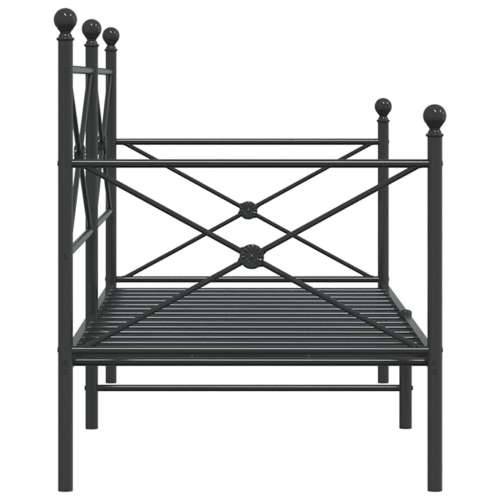 Dnevni krevet bez madraca crni 75x190 cm čelik - Crna 75 x 190 cm bez madraca na kotačićima Cijena