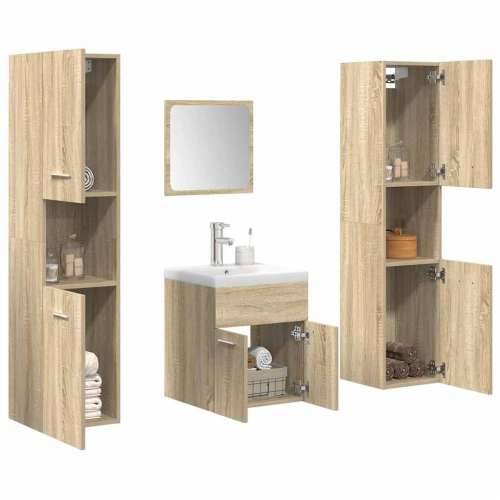 5-dijelni set kupaonskog namještaja boja hrasta sonome drveni - sonoma hrast 30 x 30 x 130 cm 1 Cijena
