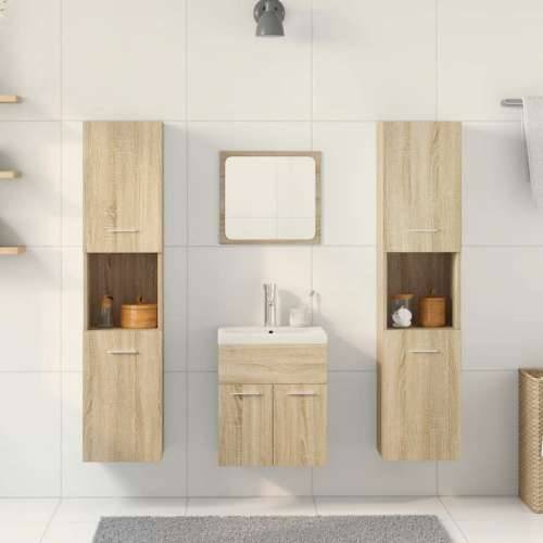 5-dijelni set kupaonskog namještaja boja hrasta sonome drveni - sonoma hrast 30 x 30 x 130 cm 1 Cijena
