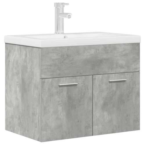 Kupaonski ormarić s ugrađenim Lavabo - Umivaonikom i slavinom - Beton siva 60 x 38.5 x 46 cm Sa slavinom 1 Cijena
