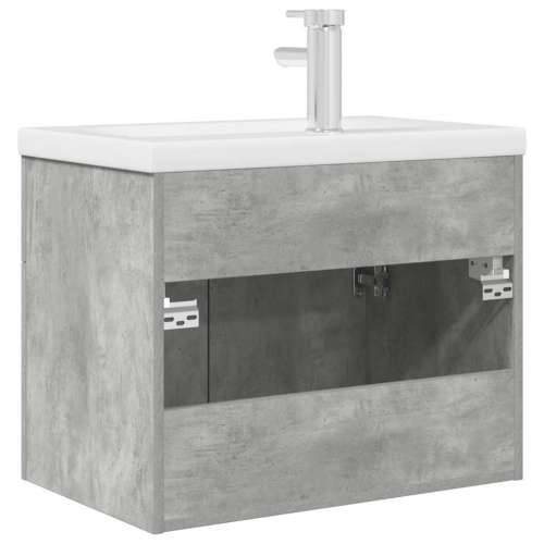 Kupaonski ormarić s ugrađenim Lavabo - Umivaonikom i slavinom - Beton siva 60 x 38.5 x 46 cm Sa slavinom 1 Cijena